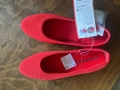 Обувки, леки, плътен здрав текстил, гумена подметка, червени, 38 *НОВИ*, снимка 2