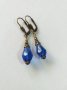 Разкошен комплект бижута с кралско сини капки от Венецианско стъкло и бронзови орнаменти, снимка 6