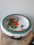 Cloisonne 26см/Клоазон-Клозоне стара голяма китайска купа/поставка ръчна дърворезба, снимка 3
