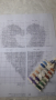 схема и конци за малко гобленче " Сърце с цветя ", снимка 2