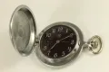 Руски Джобен Часовник Молния С Глухарче Вишнев Циферблат, снимка 4