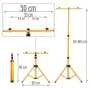 Стойка за прожектори и фенери, Тип трипод, Алуминий, Жълт, 60/160 см, снимка 5