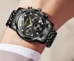 Нов Мъжки кварцов часовник хронограф с римски цифри и календар, снимка 4
