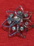 НЕЖНА ЗВЕЗДОВИДНА АЖУРНА ПОСРЕБРЕНА АРТ БРОШКА с ИСКРЯЩИ ФАСЕТИРАНИ КРИСТАЛЧЕТА 48823, снимка 8