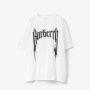 BURBERRY White Gothic Rock Logo Print Oversized Мъжка Тениска size XL, снимка 1