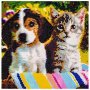 Диамантен Гоблен H16215 -  Куче и Котка, снимка 1