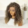 Кафява омбре къдрава перука с руси краища лейс фронт 13*4*1, снимка 2
