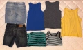 Сет от къси дънкови панталонки и потници за момче 6 г, снимка 2