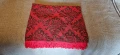 Ретро червена кувертюра, Битова , вълнена, тъкана постелка, покривка с ресни, снимка 1