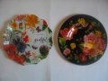 Нови Стъклени Цветни Чинии-2 бр-ф195/200мм-Декоративни-Lovery Garden Gratefue-AURORA, снимка 2