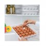 Кутия за яйца с капак, за хладилник , пластмасова, 30 места, бял