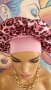 Шапка Боне за Прибиране на Буйна и Разпиляна Коса в Леопардова Розова Разцветка КОД 3208, снимка 4