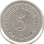 Germany-5 Pfennig-1889 A-KM# 3-Wilhelm I-type 1-large shield, снимка 1