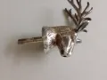 Винтидж тапа,запушалка  рядка кралска глава на елен~ Посребърна за наливане на вино/уиски , снимка 2
