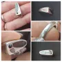 Два различни броя / Масивен сребърен пръстен с Арагонит / проба 925 Житен клас / Малък размер , снимка 2