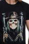 Нова мъжка тениска с дигитален печат Череп с пистолети, снимка 2