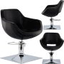 Хидравличен въртящ се фризьорски стол Laura за фризьорски салон FJ-83013-FOTEL-BLACK