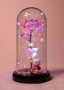 Романтична стъкленица с роза, мече и LED светлини, снимка 6
