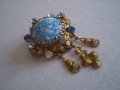 Старинна  Дамска брошка  с Мурано СТЪКЛО, снимка 5