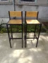 бар столове от метал и дърво с облегалка , снимка 2