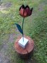 Цветно метално лале , снимка 1 - Изкуствени цветя - 33172743