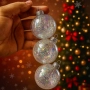Прозрачни коледни топки с преливащ ефект - 3бр в опаковка, снимка 1
