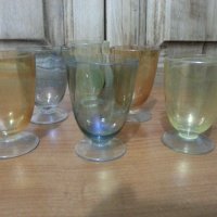 Стъклени чаши чашки цветно стъкло, снимка 3 - Антикварни и старинни предмети - 36920664