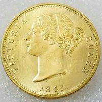Монета Британска Индия 1 Мохур 1841 г Кралица Виктория , снимка 1 - Нумизматика и бонистика - 44072400