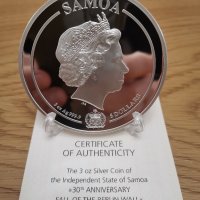 Юбилейна колекционерска сребърна монета Samoa 2019 3oz .9999, снимка 2 - Нумизматика и бонистика - 44112132