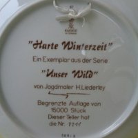 Кайзер  колекционерска чиния -Harte Winterzeit, снимка 3 - Колекции - 32240337