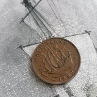 Монета - Великобритания - 1/2 (половин) пени | 1959г., снимка 1 - Нумизматика и бонистика - 42960643