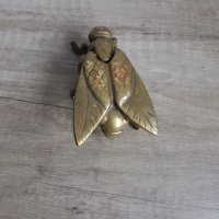 Месингов пепелник муха, снимка 4 - Антикварни и старинни предмети - 38925521