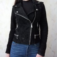 Vero Moda дамско яке от естествена кожа в черен цвят р-р S/М, снимка 1 - Якета - 44005539