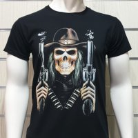 Нова мъжка тениска с дигитален печат Череп с пистолети, снимка 9 - Тениски - 29050863