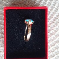 Златен пръстен 14К с тюркоаз, снимка 5 - Пръстени - 44013665