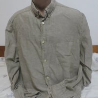 Мъжки ризи с дълъг ръкав с лен H&M, снимка 1 - Ризи - 27444625