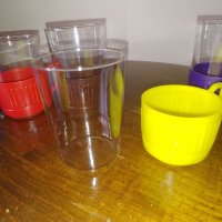 6 бр йенски чаши за чай с цветни поставки, снимка 5 - Чаши - 39897553