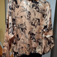 Копринена НЕМАЧКАЕМА блуза от розова коприна L, XL., снимка 2 - Блузи с дълъг ръкав и пуловери - 40604496