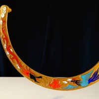 Японска позлатена стойка,Феникс,Дракон., снимка 4 - Антикварни и старинни предмети - 28101658