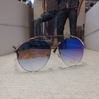 Сини огледални слънчеви очила Авиаторски, снимка 2 - Слънчеви и диоптрични очила - 44080565