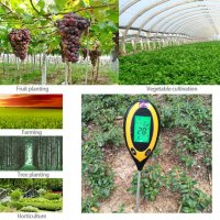 Влагомер за почва PH метър термометър почвен анализатор светломер 4в1, снимка 3 - Градински цветя и растения - 39552751