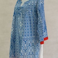 Туника от памук в синьо, бяло и червено Ble collection - S/M/L, снимка 3 - Туники - 43097267