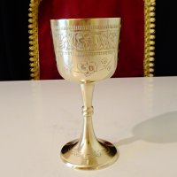 Английски бокал,барок,никелово сребро. , снимка 3 - Антикварни и старинни предмети - 33670061