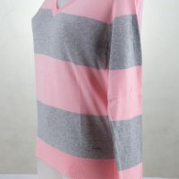 Дамски пуловер в розово и сиво марка Basics & More - S, снимка 4 - Блузи с дълъг ръкав и пуловери - 38380638