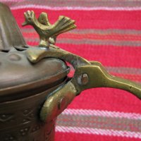 Османски звънящ ибрик кафеник чайник, снимка 4 - Антикварни и старинни предмети - 35281775