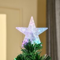 Коледна елха, изцяло украсена с оптични влакна и цветни LED светлини 210см, снимка 3 - Декорация за дома - 38416525