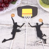 10 бр Баскетболен кош Баскетболисти картонени топери украса торта мъфини парти рожден ден баскетбол, снимка 2 - Други - 27442947