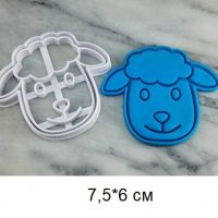 Глава на овца Агне пластмасов резец форма фондан тесто бисквитки, снимка 1 - Форми - 28107517