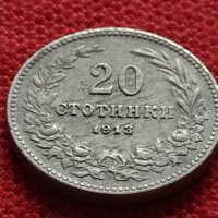 Монета 20 стотинки 1913г. Царство България за колекция - 25063, снимка 2 - Нумизматика и бонистика - 35276751