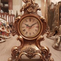 Изящен Бароков часовник– кварц, смола, нов., снимка 3 - Антикварни и старинни предмети - 38347013